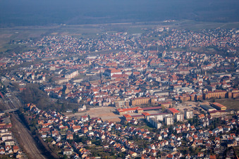 Haguenau in the state Bas-Rhin, France seen from a drone