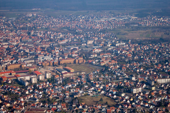 Aerial view of Haguenau in the state Bas-Rhin, France