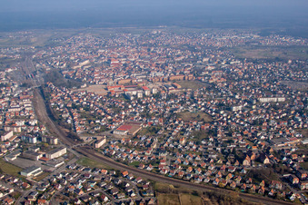 Oblique view of Haguenau in the state Bas-Rhin, France