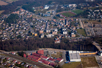 Drone recording of Bischwiller in the state Bas-Rhin, France