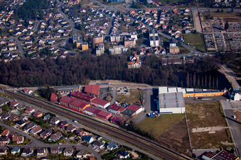 Drone image of Bischwiller in the state Bas-Rhin, France