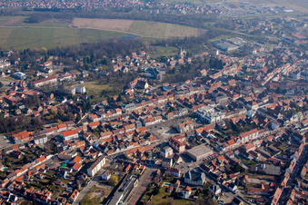 Bischwiller in the state Bas-Rhin, France from a drone