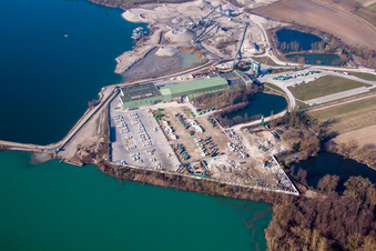 Bischwiller in the state Bas-Rhin, France seen from a drone