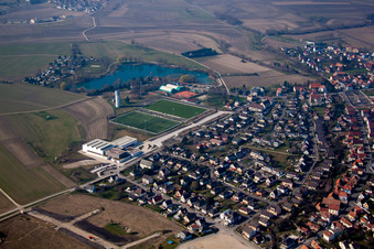 Drone image of Gambsheim in the state Bas-Rhin, France