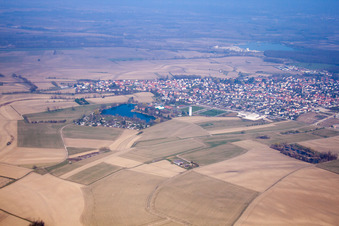 Oblique view of Gambsheim in the state Bas-Rhin, France