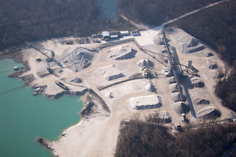 Oblique view of District Diersheim in Rheinau in the state Baden-Wuerttemberg, Germany