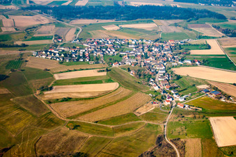 Aerial view of From the east in the district Zierolshofen in Kehl in the state Baden-Wuerttemberg, Germany