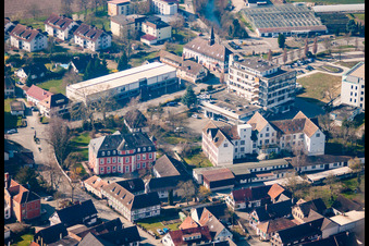 Aerial view of Local administration Kork in the district Kork in Kehl in the state Baden-Wuerttemberg, Germany