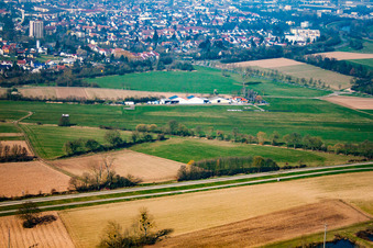 Aerial photograpy of Airport in the district Sundheim in Kehl in the state Baden-Wuerttemberg, Germany