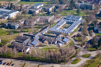 Aerial view of Oberlin School Association in the district Kork in Kehl in the state Baden-Wuerttemberg, Germany