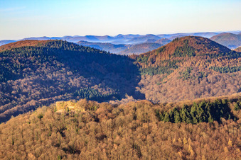 Neukastel Castle ruins from the north in Leinsweiler in the state Rhineland-Palatinate, Germany