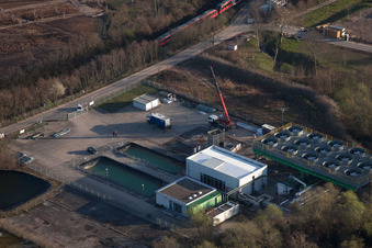 Aerial photograpy of Geothermal plant in Landau in der Pfalz in the state Rhineland-Palatinate, Germany