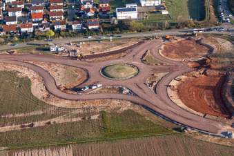 Construction of Traffic management of the roundabout road Autobahnausfahrt Landau Mitte in the district Queichheim in Landau in der Pfalz in the state Rhineland-Palatinate, Germany