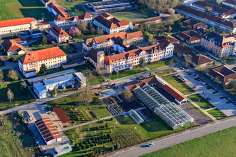 Aerial photograpy of Caritas Support Center St. Laurentius and Paulus in Landau in der Pfalz in the state Rhineland-Palatinate, Germany