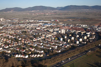 Landau in der Pfalz in the state Rhineland-Palatinate, Germany from the drone perspective