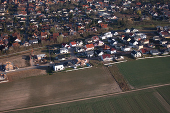 Aerial photograpy of New development area Am Steinsteg in Bornheim in the state Rhineland-Palatinate, Germany