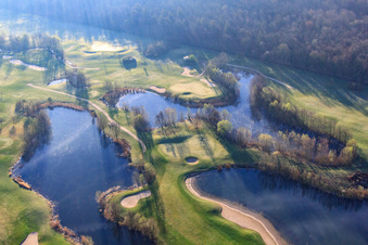 Golf Course Landgut Dreihof - GOLF absolute in the morning in the district Dreihof in Essingen in the state Rhineland-Palatinate, Germany out of the air