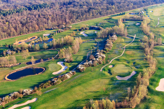 Golf Course Landgut Dreihof - GOLF absolute in the morning in the district Dreihof in Essingen in the state Rhineland-Palatinate, Germany seen from above