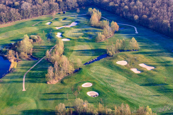Golf Course Landgut Dreihof - GOLF absolute in the morning in the district Dreihof in Essingen in the state Rhineland-Palatinate, Germany from a drone