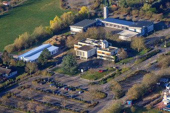 Aerial view of Offenbach Fire Department and Association of Municipalities Offenbach an der Queich in Offenbach an der Queich in the state Rhineland-Palatinate, Germany
