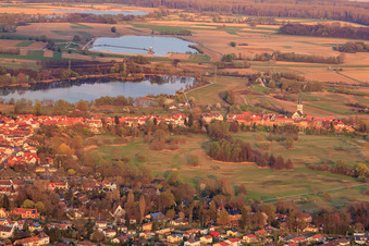 Aerial view of Ludwigstr in Jockgrim in the state Rhineland-Palatinate, Germany
