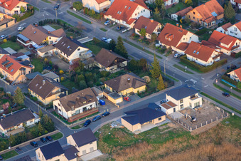 Aerial view of Forstlandallee x Buchstr in Jockgrim in the state Rhineland-Palatinate, Germany