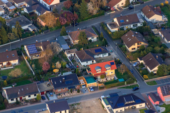 Aerial view of Erfensteinweg in Jockgrim in the state Rhineland-Palatinate, Germany