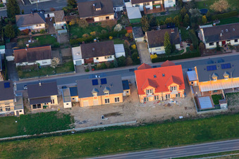 Bird's eye view of Forstlandallee in Jockgrim in the state Rhineland-Palatinate, Germany