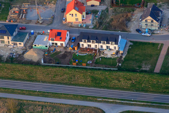 Drone recording of Forstlandallee in Jockgrim in the state Rhineland-Palatinate, Germany