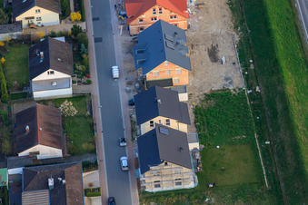 Aerial view of Forstlandallee in Jockgrim in the state Rhineland-Palatinate, Germany