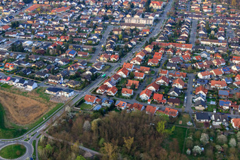 Buchstr in Jockgrim in the state Rhineland-Palatinate, Germany from above