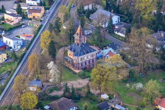Parkring with villa of Gebr. Kuhn Baustoffhandelsgesellschaft mbH in Jockgrim in the state Rhineland-Palatinate, Germany