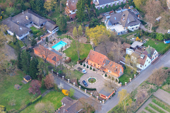 Aerial view of Parkring x Ziegelbergstr in Jockgrim in the state Rhineland-Palatinate, Germany