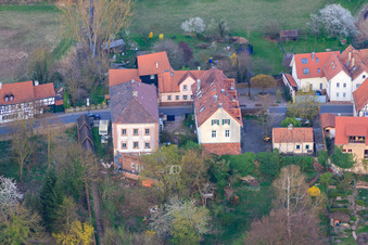 Ludwigstraße from the west in Jockgrim in the state Rhineland-Palatinate, Germany from above