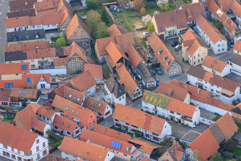 Aerial photograpy of Ludwigstr in Jockgrim in the state Rhineland-Palatinate, Germany
