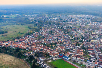 Ludwigstr in Jockgrim in the state Rhineland-Palatinate, Germany from above