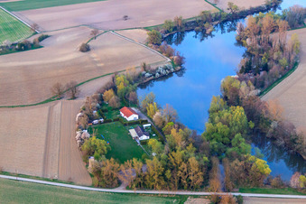 Aerial view of Association for Dog Sports Leimersheim eV at Fischmal in Leimersheim in the state Rhineland-Palatinate, Germany
