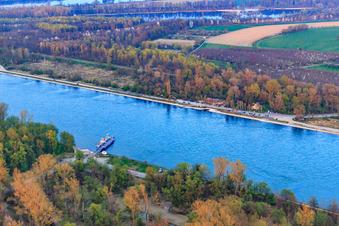 Rhine ferry from Leimersheim to Leopoldshafen in Leimersheim in the state Rhineland-Palatinate, Germany