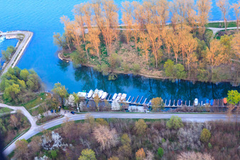 Marina of the CNK-Leimersheim eV on the Leimersheimer Altrhein in Leimersheim in the state Rhineland-Palatinate, Germany