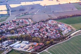 Aerial photograpy of In Niederhorst in Leimersheim in the state Rhineland-Palatinate, Germany
