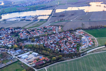 In Niederhorst in Leimersheim in the state Rhineland-Palatinate, Germany from above