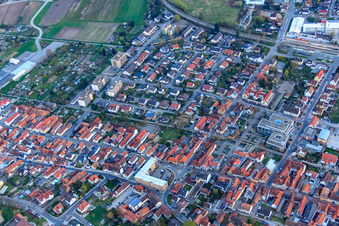 Aerial view of Hans-Thoma-Straße in Kandel in the state Rhineland-Palatinate, Germany