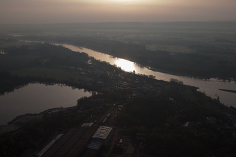 Aerial photograpy of Lauterbourg in the state Bas-Rhin, France