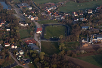Lauterbourg in the state Bas-Rhin, France from above