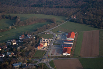 District Neulauterburg in Berg in the state Rhineland-Palatinate, Germany from the drone perspective