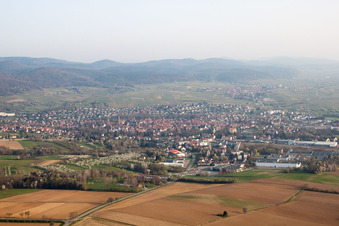 Aerial view of From the southeast in Wissembourg in the state Bas-Rhin, France