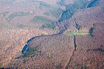 Mattstall in the state Bas-Rhin, France from the drone perspective