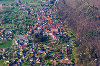 Town View of the streets and houses of the residential areas in Oberbronn in Grand Est, France