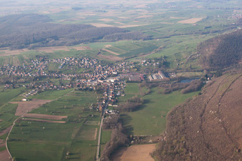 Oberbronn in the state Bas-Rhin, France from the plane