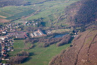 Bird's eye view of Oberbronn in the state Bas-Rhin, France